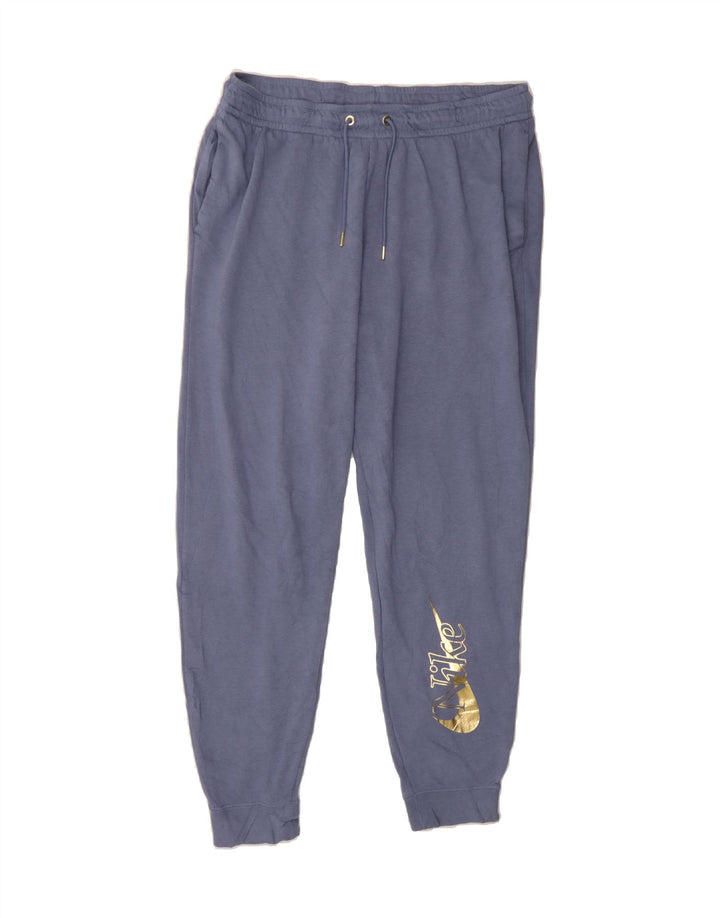 NIKE Womens Graphic Tracksuit Trousers Joggers UK 16 Large  Blue Vintage Nike and Second-Hand Nike from Messina Hembry 