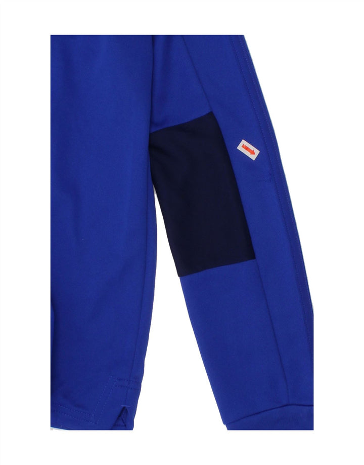 ADIDAS Boys Climalite Pullover Tracksuit Top 11-12 Years Blue Colourblock Vintage Adidas and Second-Hand Adidas from Messina Hembry 