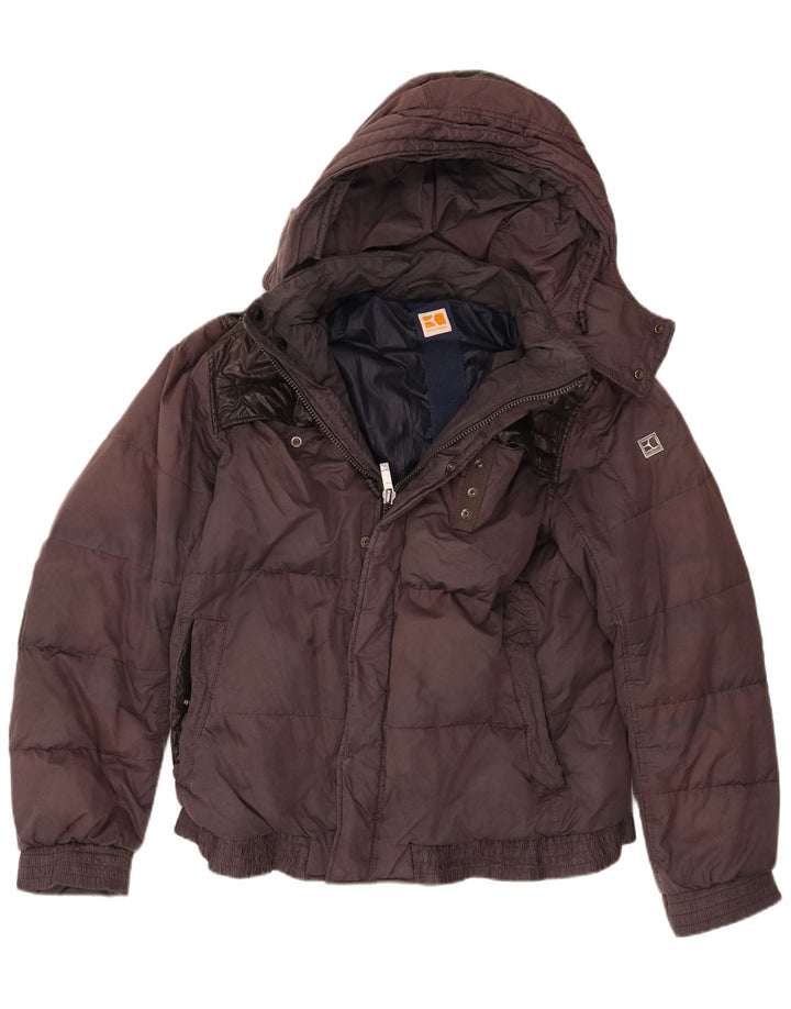 Hugo Boss Herre hættepolstret jakke UK 38 Medium Maroon