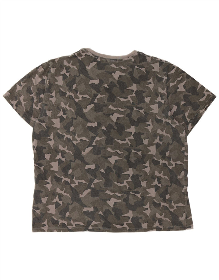 LEVI'S Herre grafisk T-shirt Top XL Grå Camouflage Bomuld