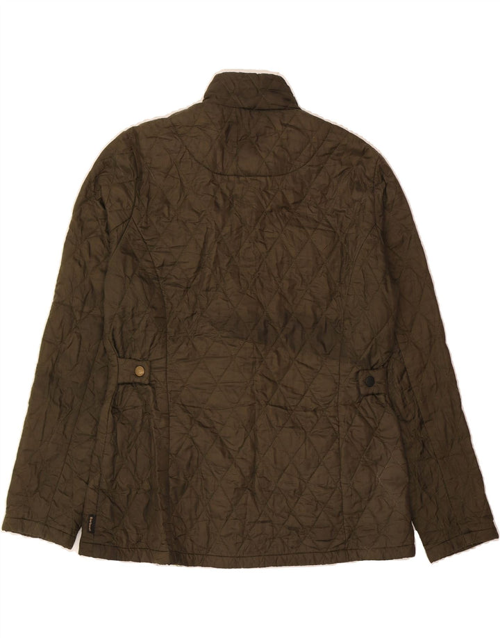 BARBOUR Womens Quilted Jacket UK 12 Medium Khaki Polyamide Vintage Barbour and Second-Hand Barbour from Messina Hembry 
