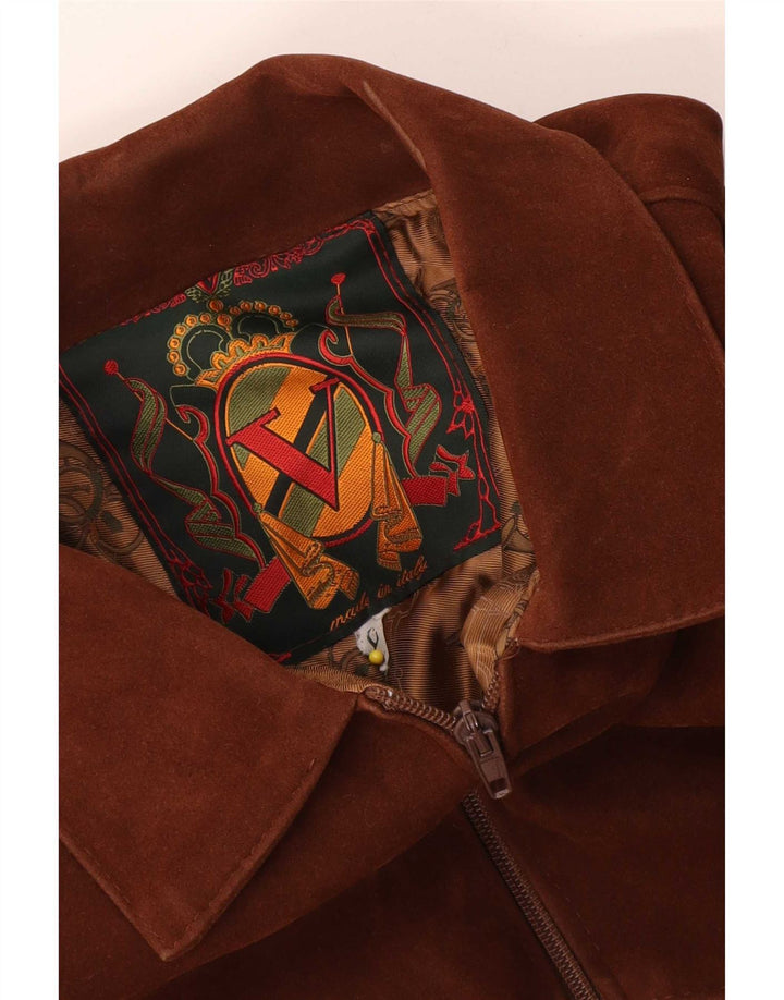 Vintage herre ruskind bomberjakke UK 40 Large Brown
