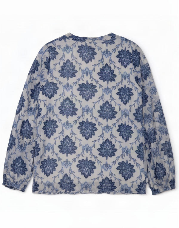 Bonmarche Womens Long Sleeve Blouse Top UK 10 Small White Floral