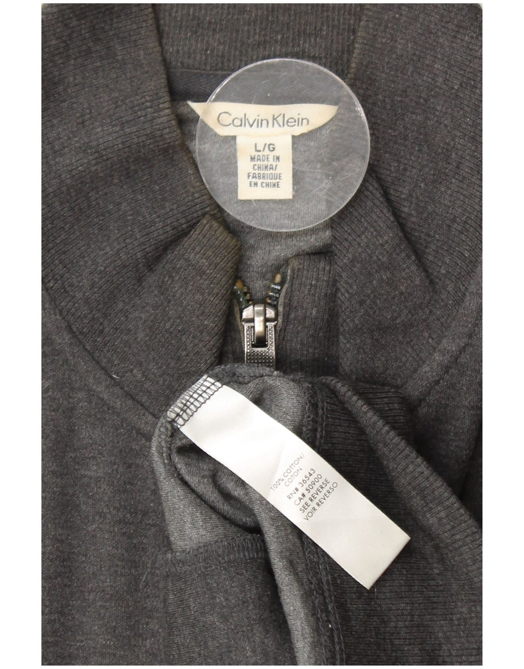 CALVIN KLEIN Herre træningsdragt Topjakke Stor Grå Bomuld