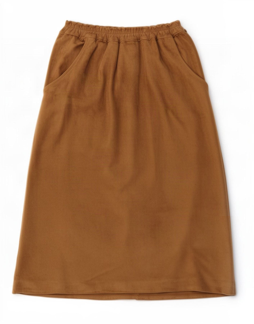 Vintage kvinders ruskind slå om nederdel IT 42 Medium W27 beige læder