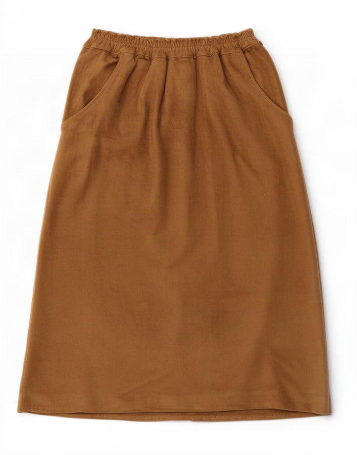 Vintage kvinders ruskind slå om nederdel IT 42 Medium W27 beige læder