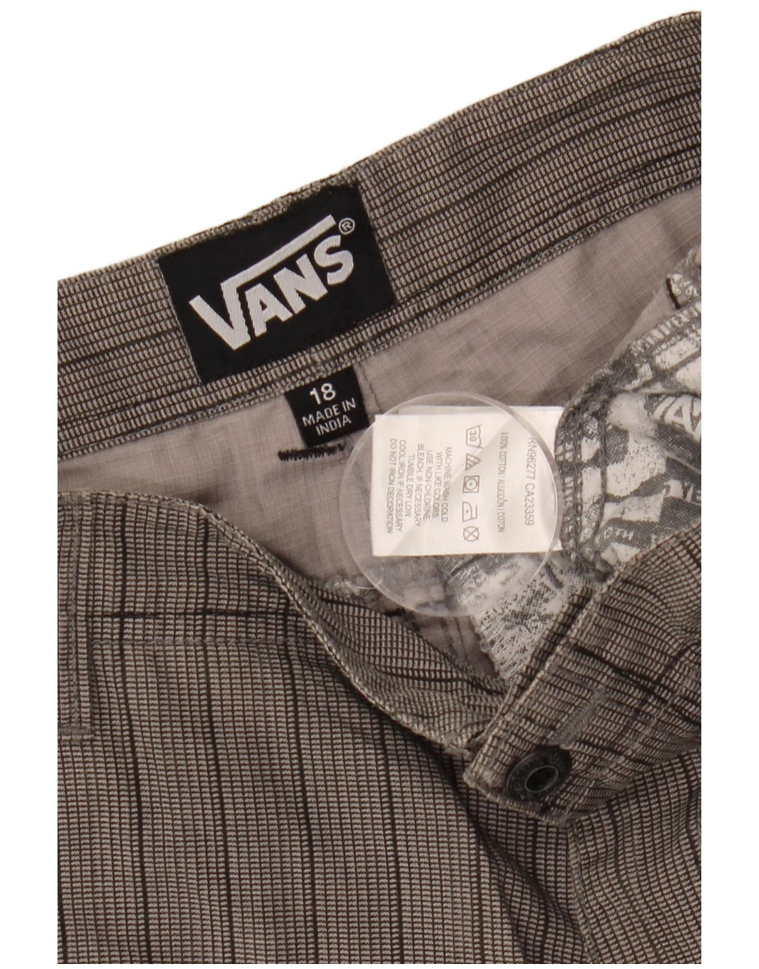 VANS Chino-shorts til drenge 14-15 år XL W30 Grå nålestribet bomuld