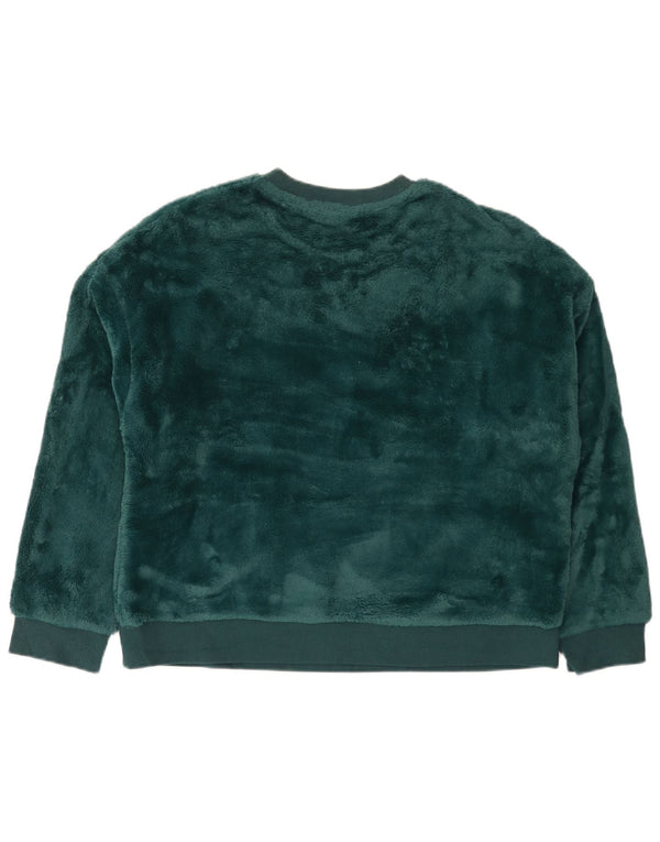 Marks & Spencer Dame Velour Sweatshirt Jumper UK 14 Medium Green
