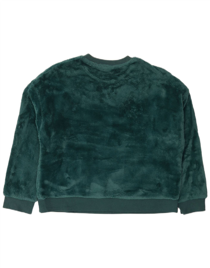 Marks & Spencer Dame Velour Sweatshirt Jumper UK 14 Medium Green