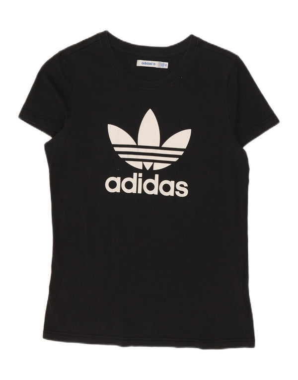 Adidas Dame Grafisk T-Shirt Top IT 40 Small Navy Blue Bomuld