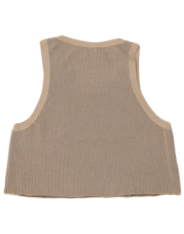 Zara Womens Crop Vest Top UK 14 Medium Beige