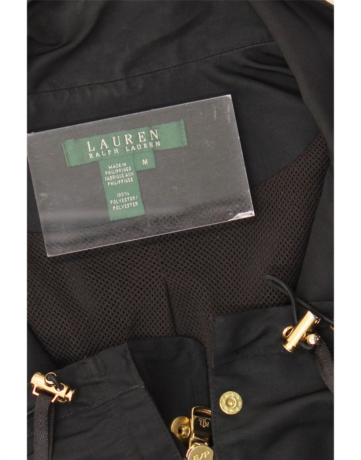 RALPH LAUREN Kvinder Utility Jacket UK 14 Medium Sort Polyester