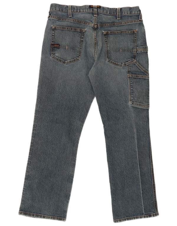 ARIAT Herre Relaxed Fit Cargo Bootcut Jeans W34 L30 Blå Bomuld