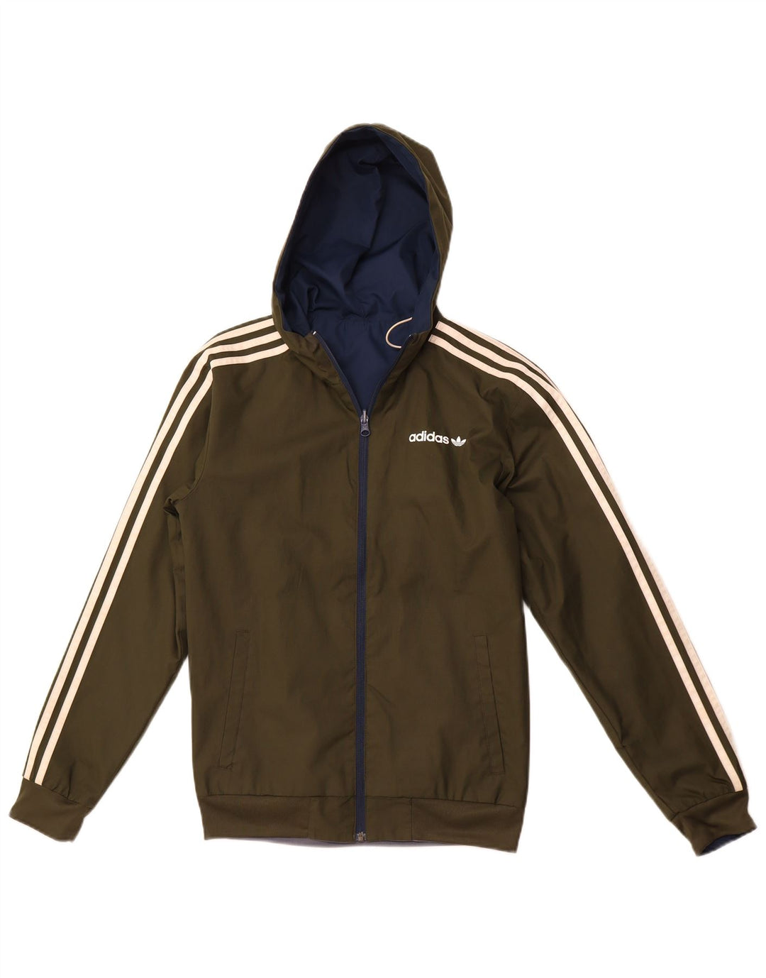 ADIDAS Vendbar træningsdragt med hætte til mænd, topjakke XS Khaki Polyester