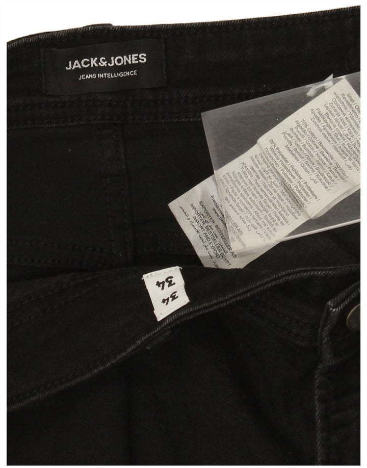 Jack & Jones Straight Jeans til mænd W34 L34 Sort bomuld