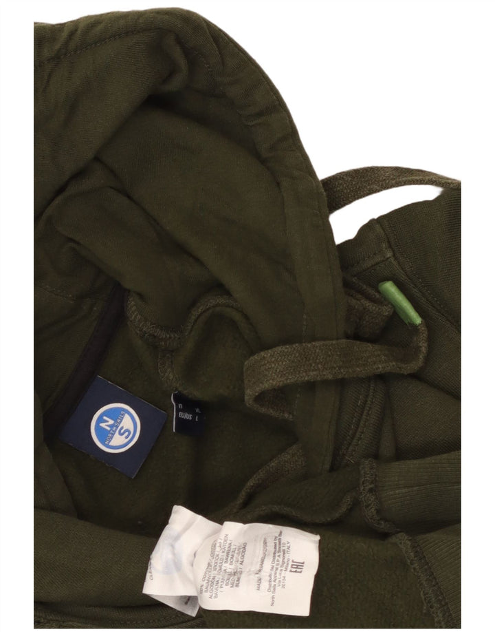 North Sails Herre Grafisk Hoodie Jumper Stor Khaki Bomuld