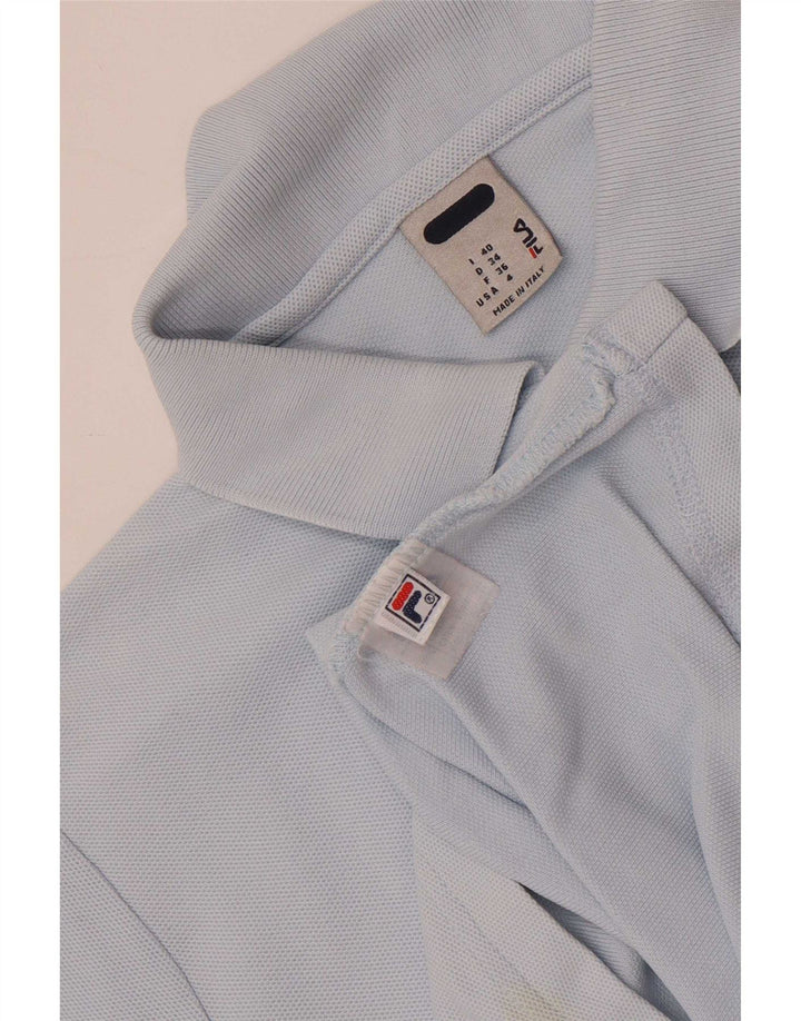 Fila Dame Crop Polo Shirt IT 40 Lille Blå Bomuld