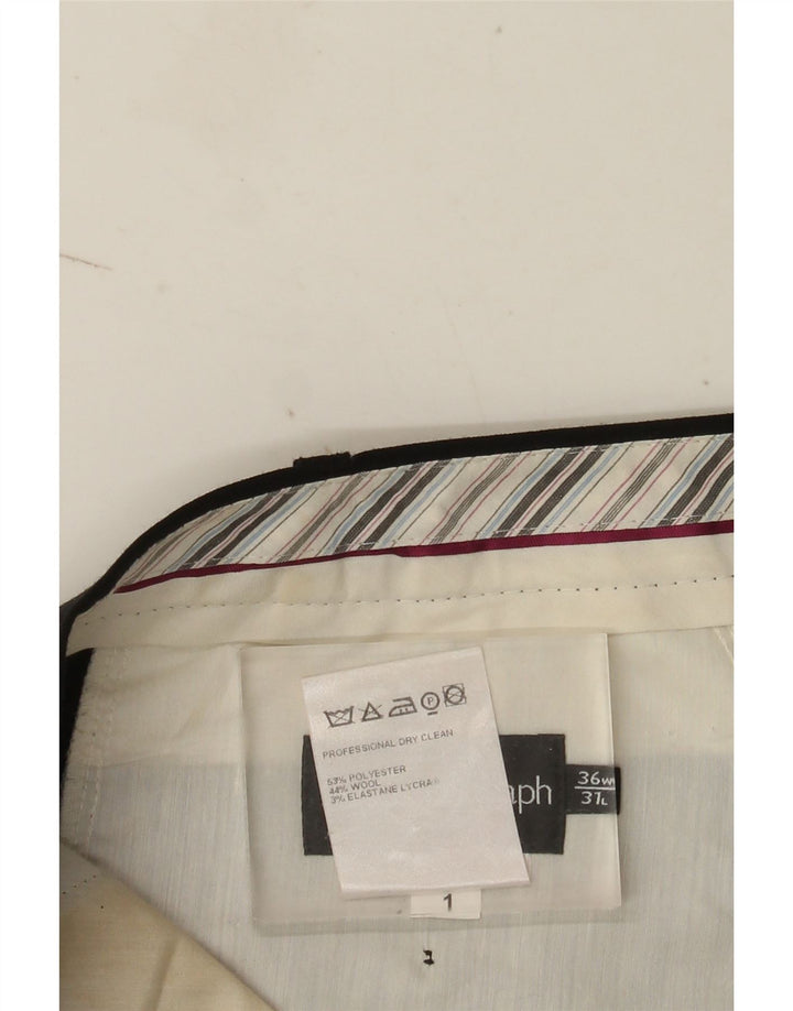 Marks & Spencer Herre Autograph Straight Suit Bukser W36 L31 Sort
