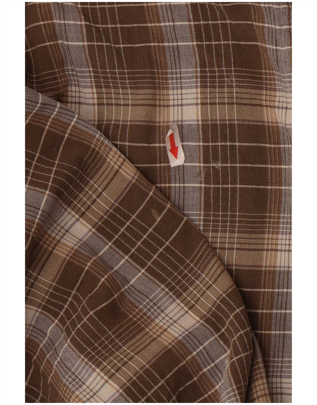 Trussardi herre flannelskjorte XL brun ternet bomuld
