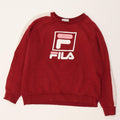 FILA Boys Sweatshirt Jumper 11-12 Years Medium Burgundy Colourblock