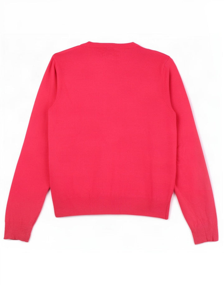 Marks & Spencer Womens Crop Cardigan Sweater UK 12 Medium Pink Viscose