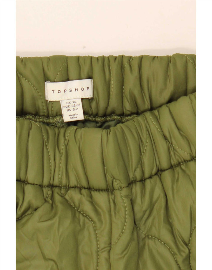 Topshop Quiltede Damebukser XS W25 L30 Grøn Polyester