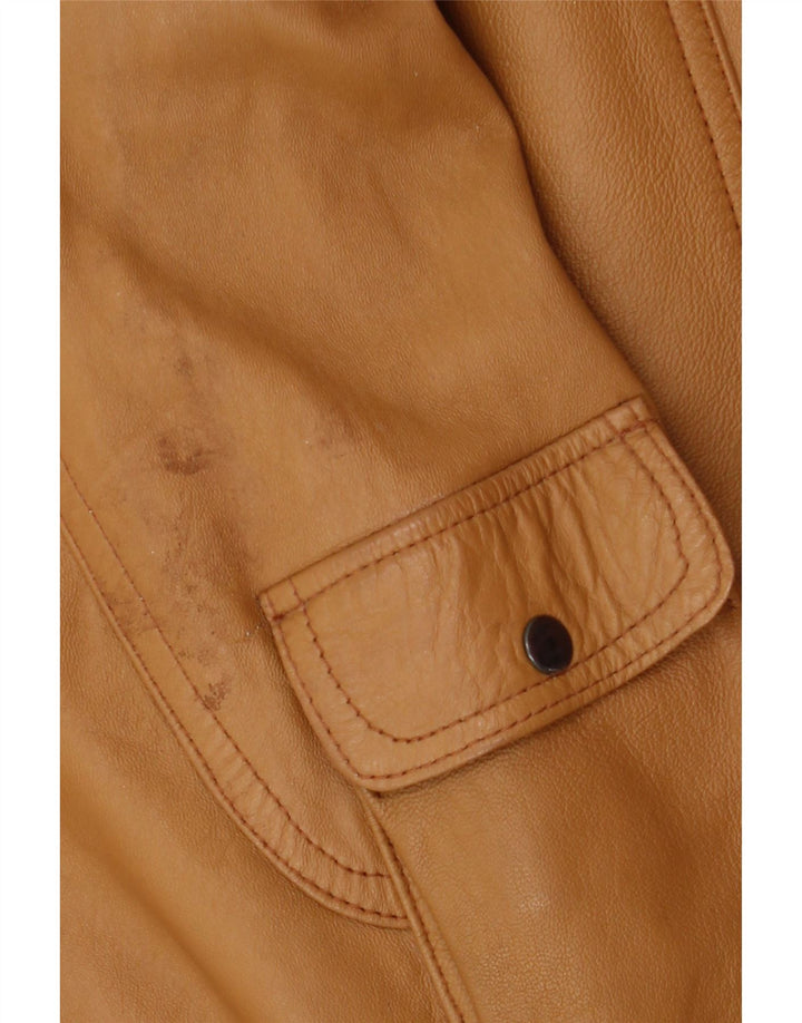 Pointers Herre Loose Fit Læderjakke UK 38 Medium Brun Læder