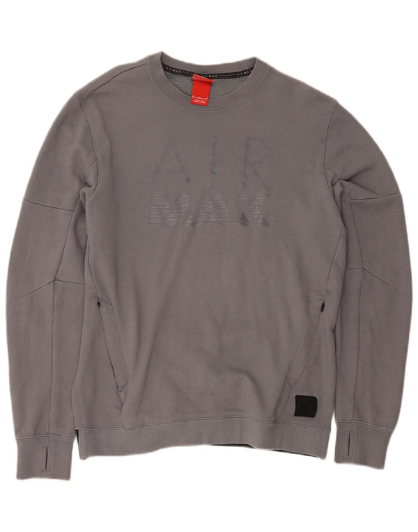 Nike Herre Air Max Graphic Sweatshirt Jumper Medium Grå Bomuld