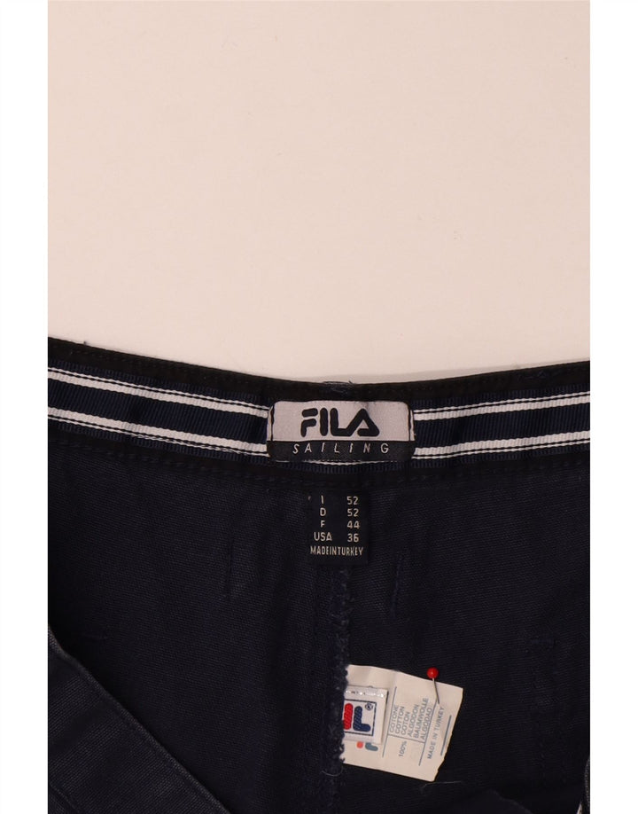 FILA Herre Cargo Shorts IT 52 XL W36 Marineblå Bomuld