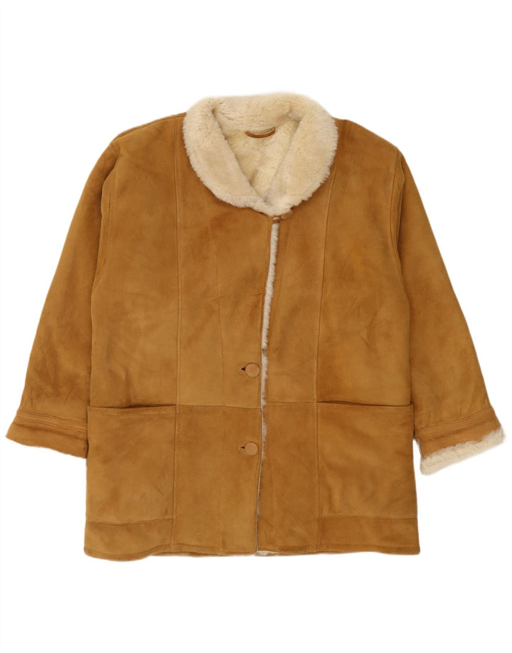 Vintage Dame Shearling Coat EU 42 Large Beige