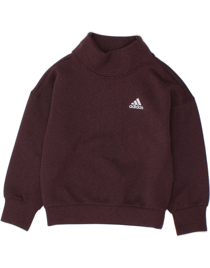 ADIDAS Boys Sweatshirt Jumper 7-8 Years Maroon Flecked Polyester Vintage Adidas and Second-Hand Adidas from Messina Hembry 