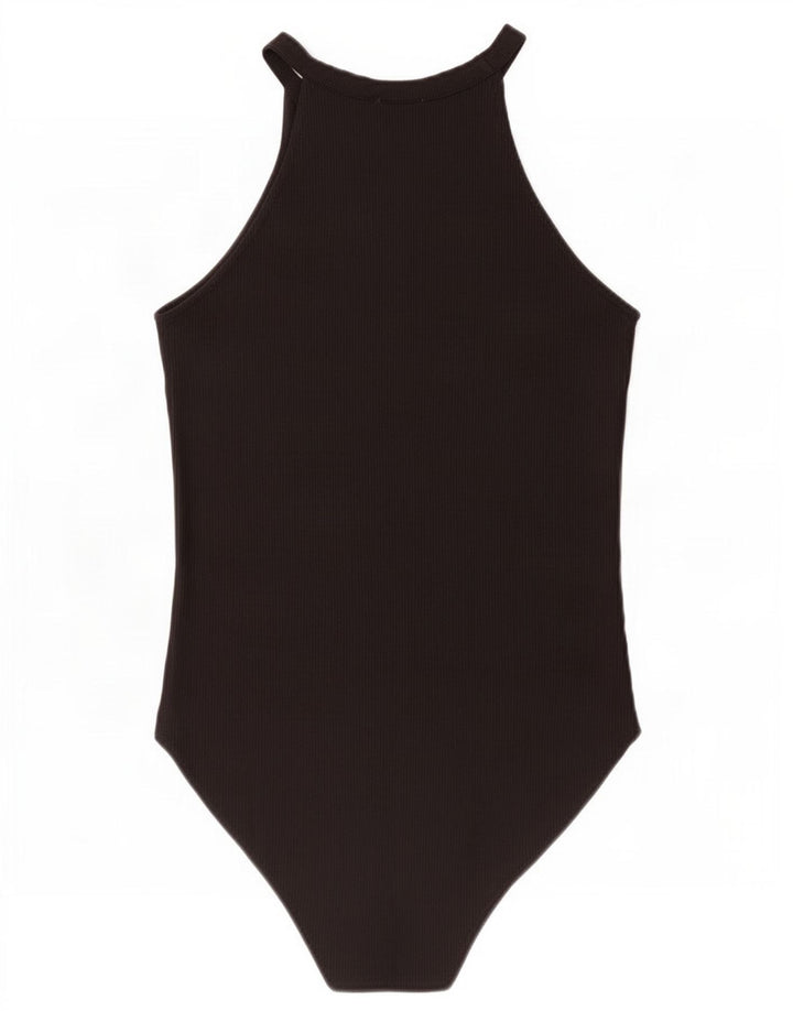 Zara Dame Trafaluc Ærmeløs Bodysuit UK 12 Medium Black