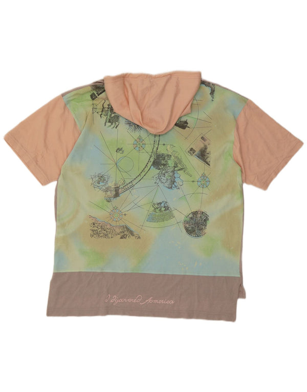 Gabriella Frattini Herre Hooded Grafisk T-Shirt Top XL Grå Colourblock