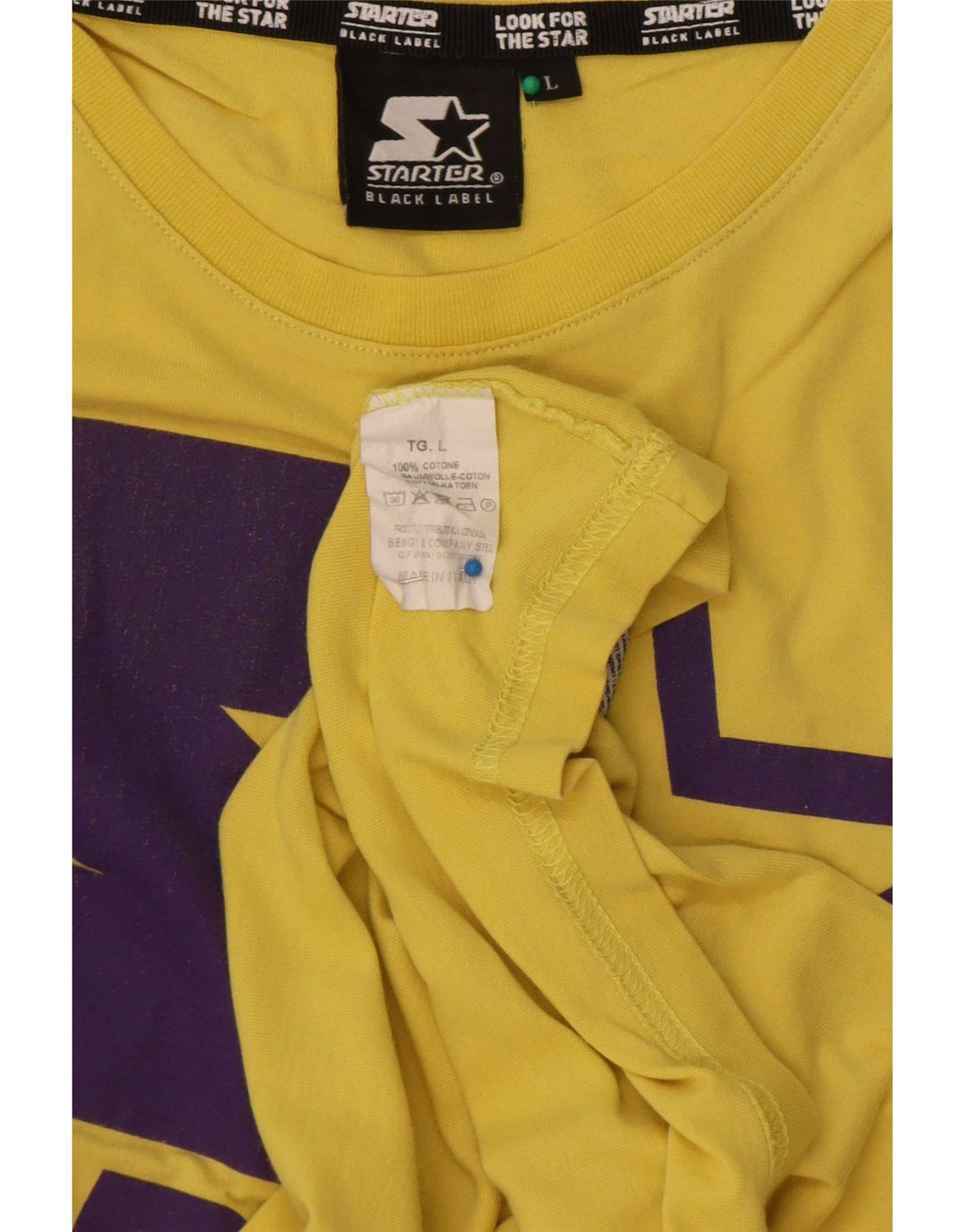 Starter Herre Grafisk T-Shirt Top Stor Gul Bomuld