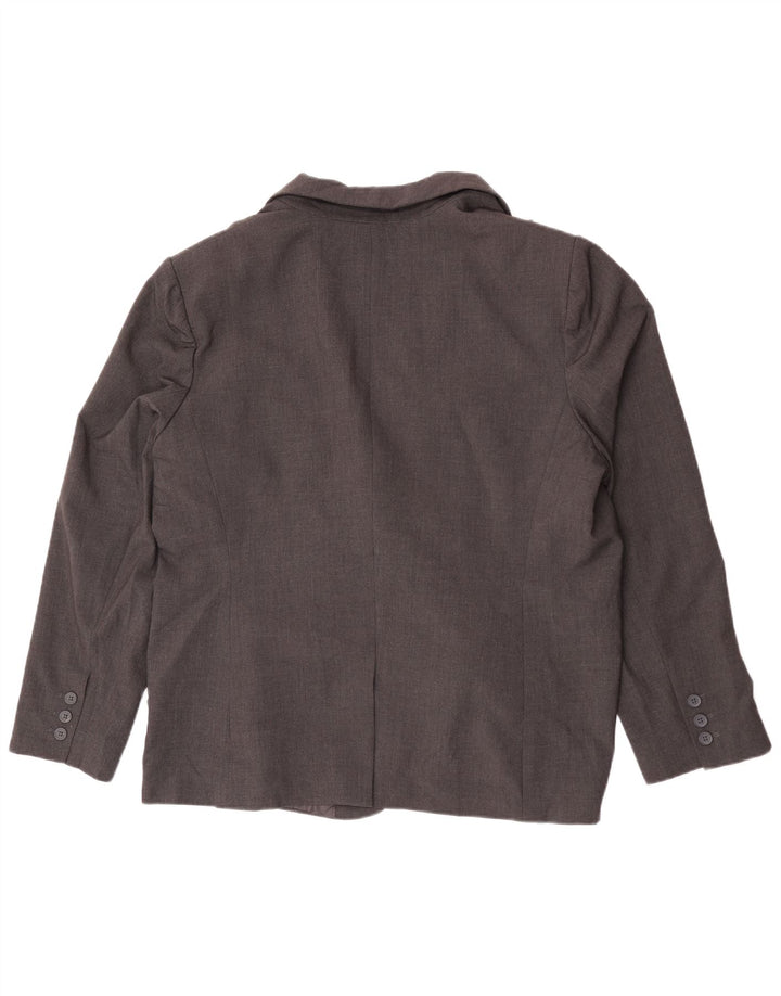 Calvin Klein Dame 1 Knap Blazer Jakke UK 20 2XL Grå Polyester