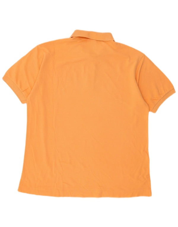 LACOSTE Mens Polo Shirt Size 5 Large Orange Cotton