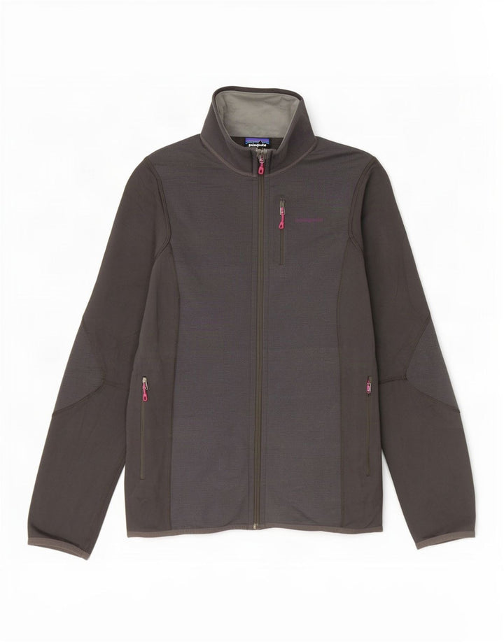 Patagonia Dame træningsdragt Topjakke UK 16 Stor Grå Colourblock