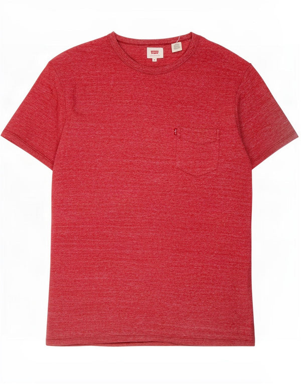Levi's Herre T-Shirt Top Medium Rød Flecked Bomuld