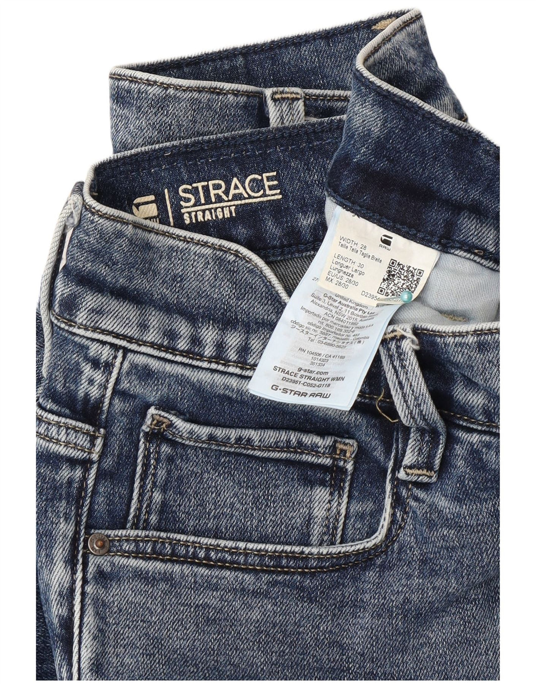 G-Star Straight Jeans til mænd W28 L30 Blå Bomuld