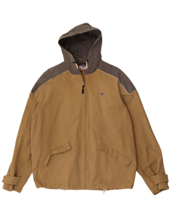 North Sails Herre Hooded Windbreaker Jacket UK 42 XL Brun Colourblock
