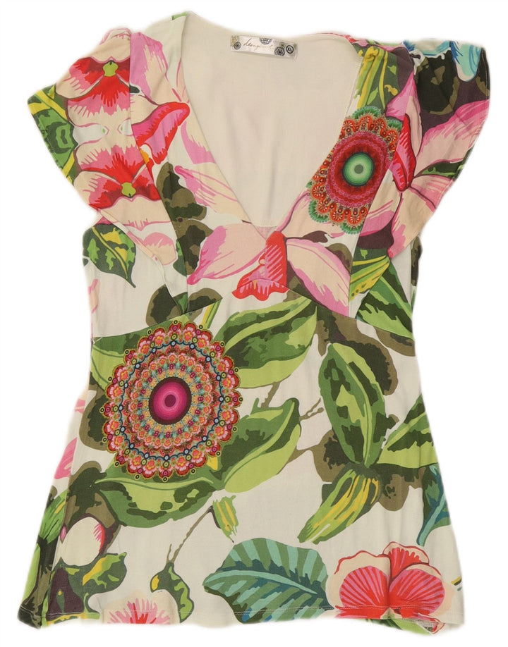 Desigual Dame Bluse Top UK 18 XL Flerfarvet Blomster