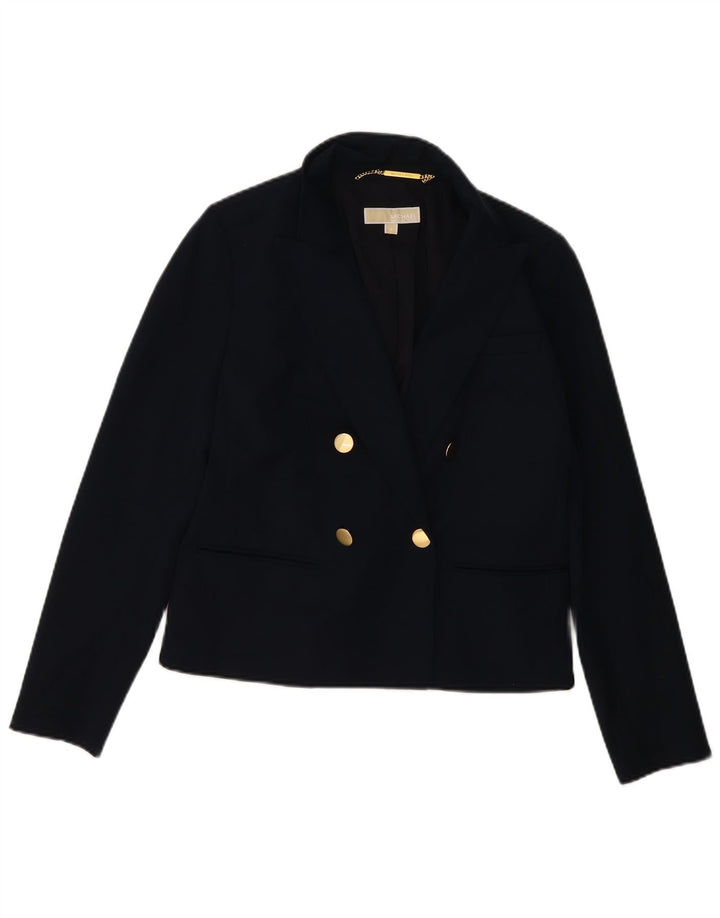 MICHAEL KORS Dobbeltradet blazerjakke til kvinder US 8 Medium Navy Blue