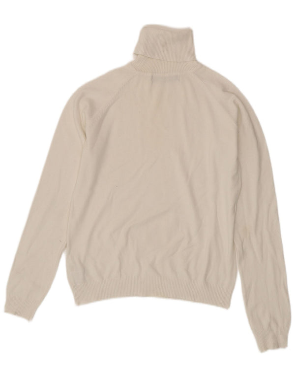 Zara Womens Crop Roll Neck Jumper Sweater UK 14 Large White Bomuld