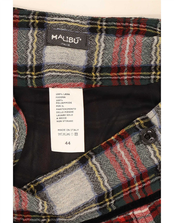 Vintage plisseret nederdel til kvinder IT 44 Medium W30 Flerfarvet ternet