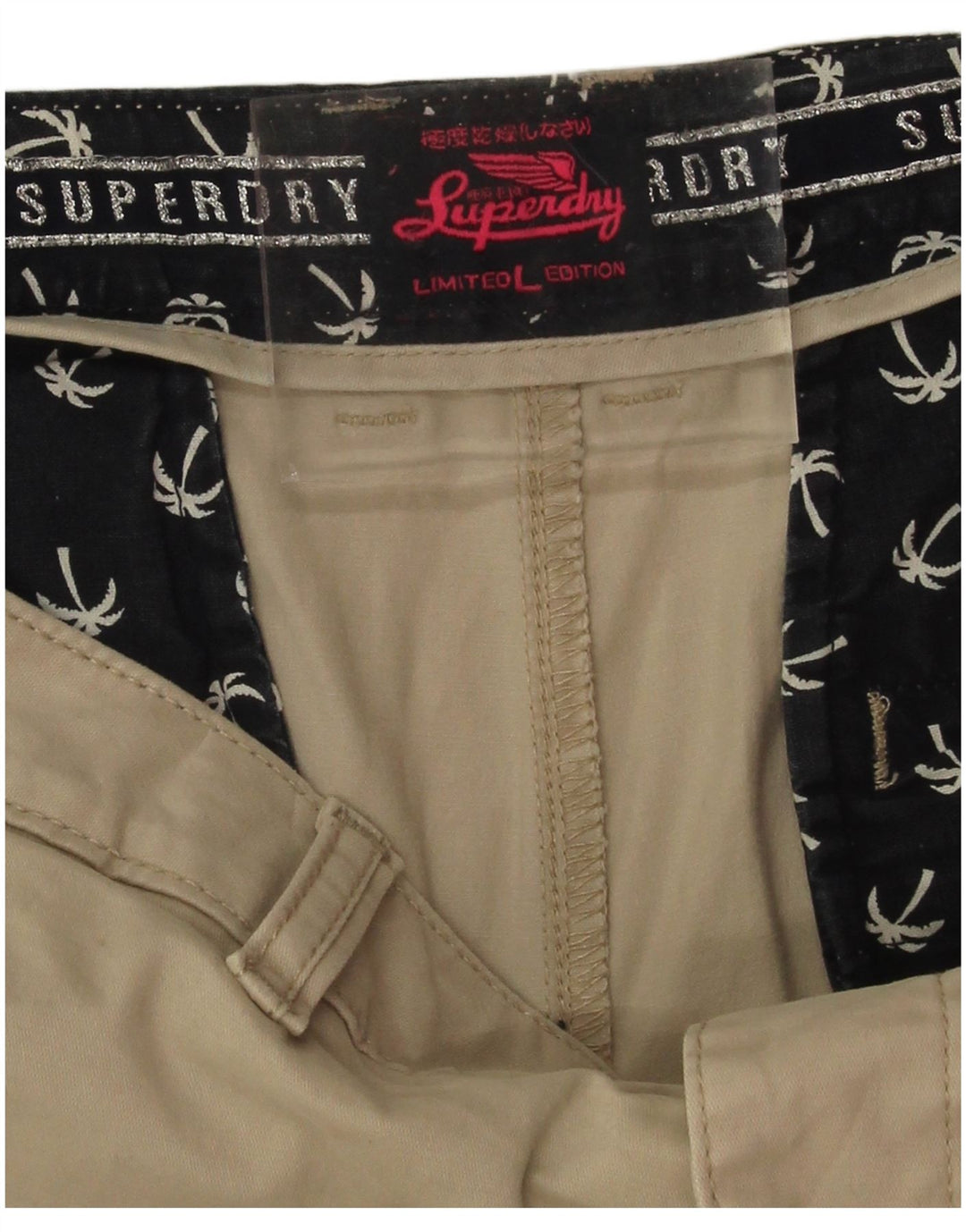 Superdry chinoshorts til kvinder store W34 beige bomuld