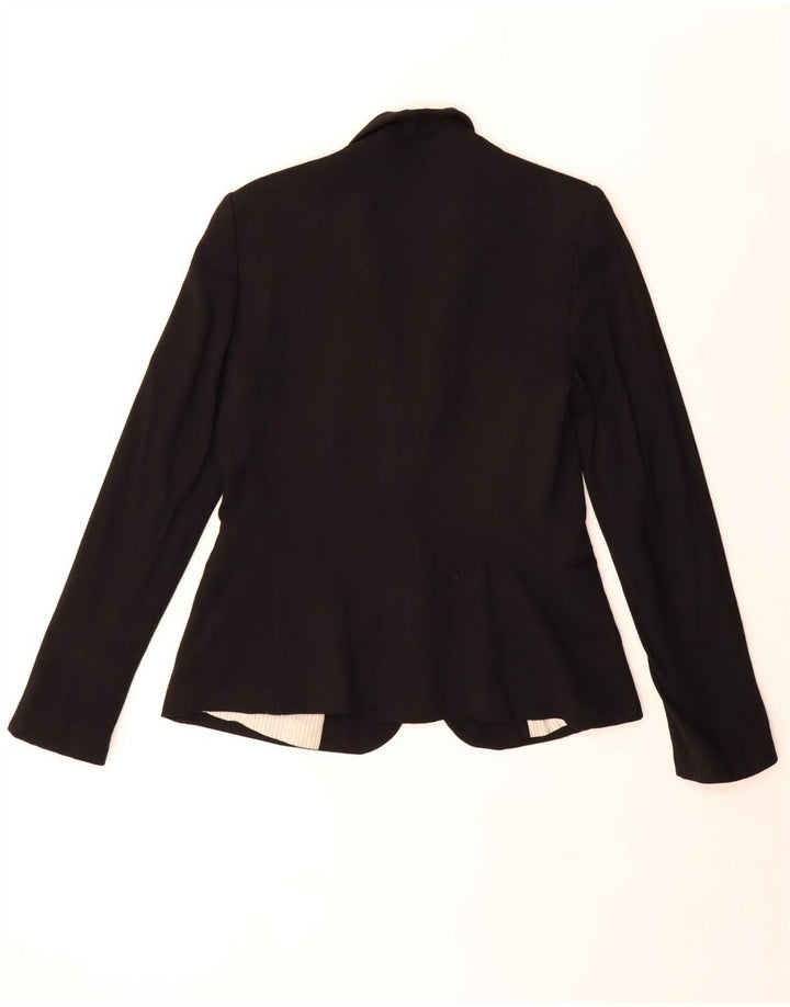 Zara Dame 1 Knap Blazer Jacket UK 16 Stor Sort Viscose