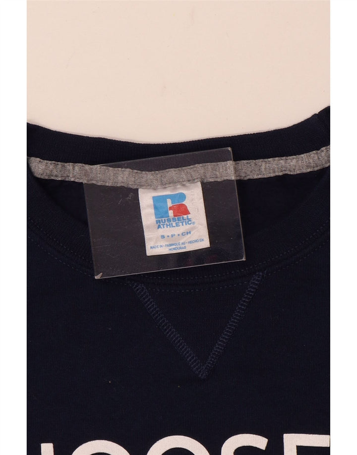 RUSSELL ATHLETIC Herre grafisk sweatshirt jumper lille marineblå bomuld