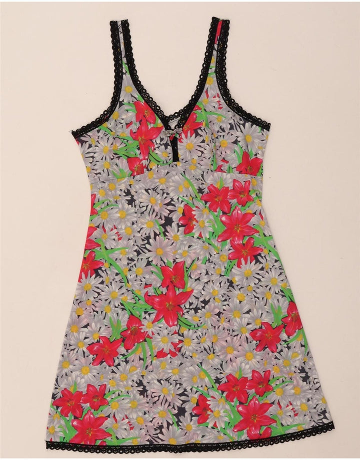 Vintage Dame Slip Dress IT 46 Large Multicolored Floral