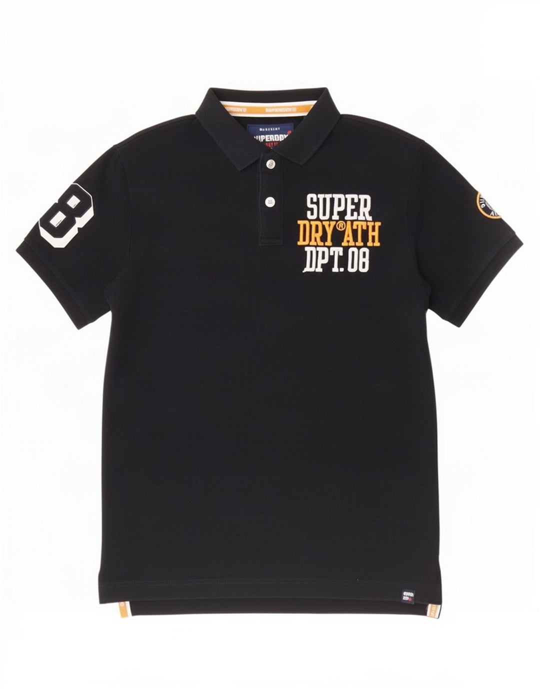 Superdry grafisk poloshirt til mænd, stor sort bomuld