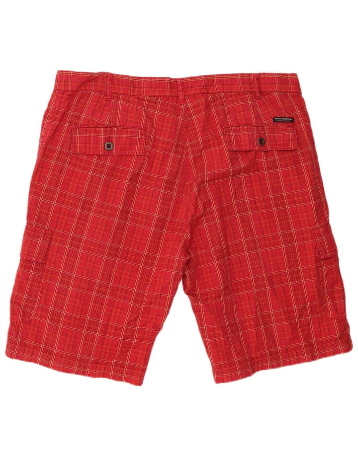 Navigare Herre Cargo Shorts W41 XL rød ternet bomuld